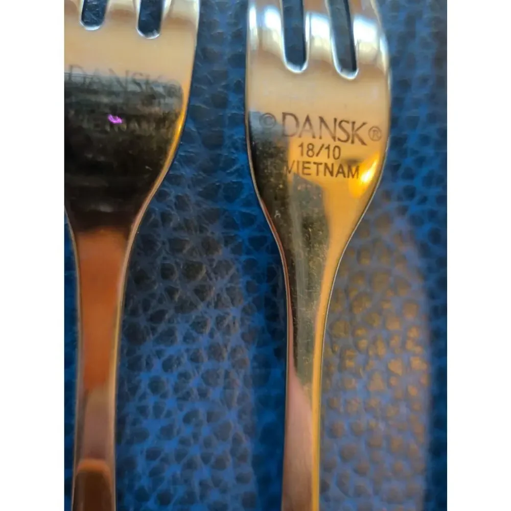 Dansk Torun 18/10 Stainless Steel Cocktail Forks Butter Spreader Set Lot of 4